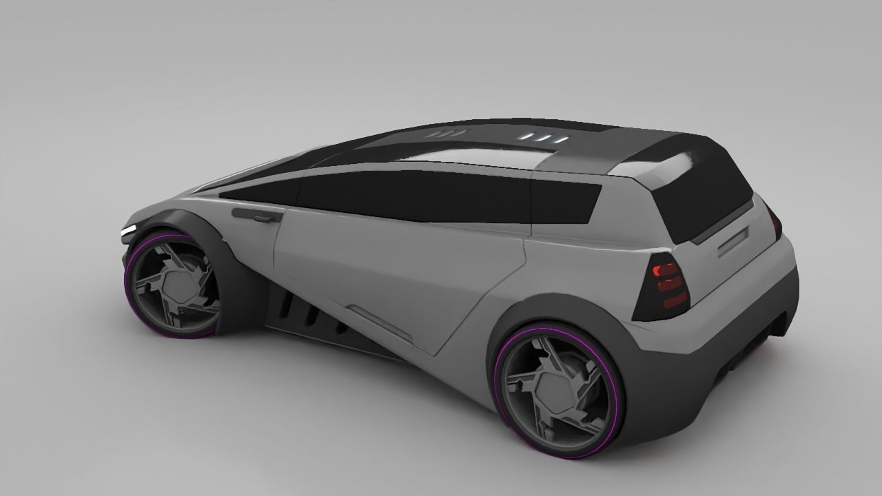 sci-fi  car  3D model_2