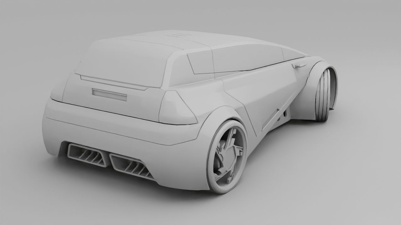 sci-fi  car  3D model_7