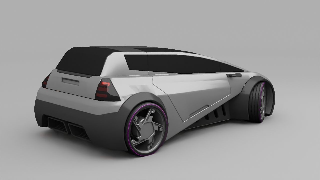 sci-fi  car  3D model_1
