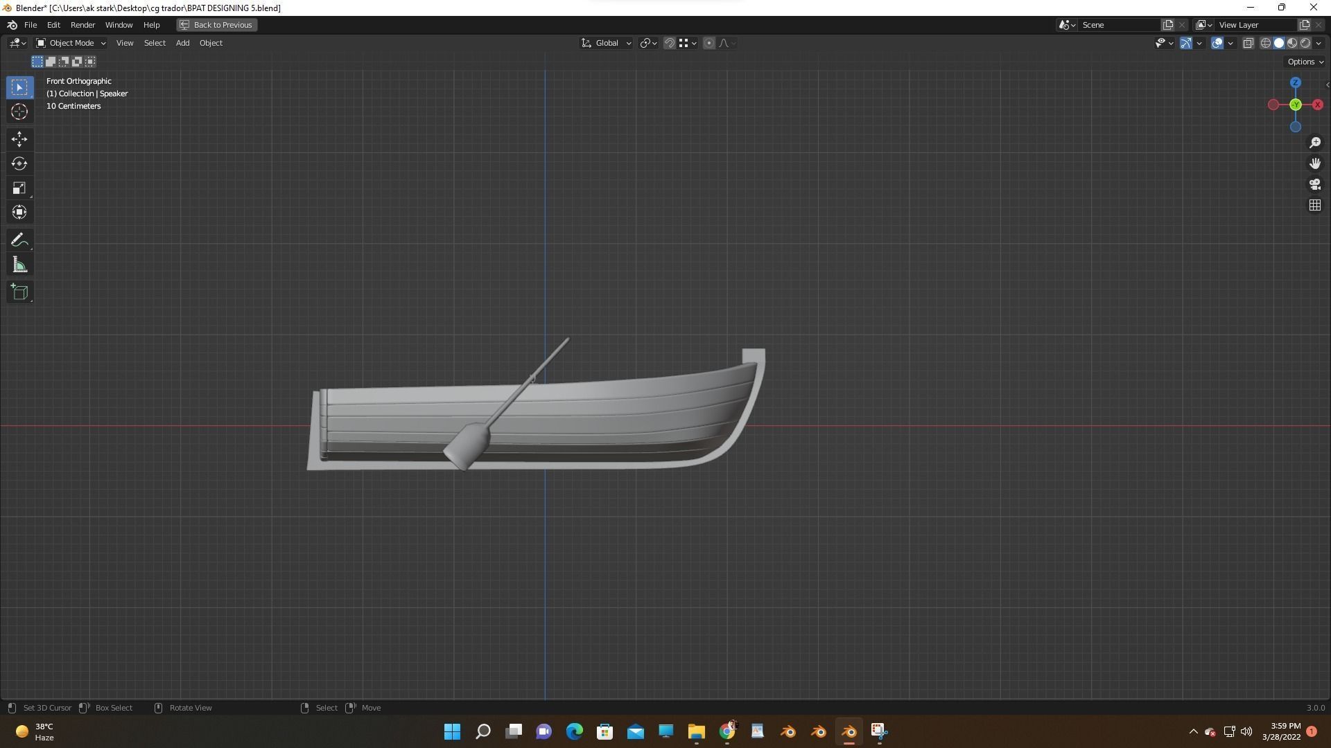 wooden boat  3D model_6