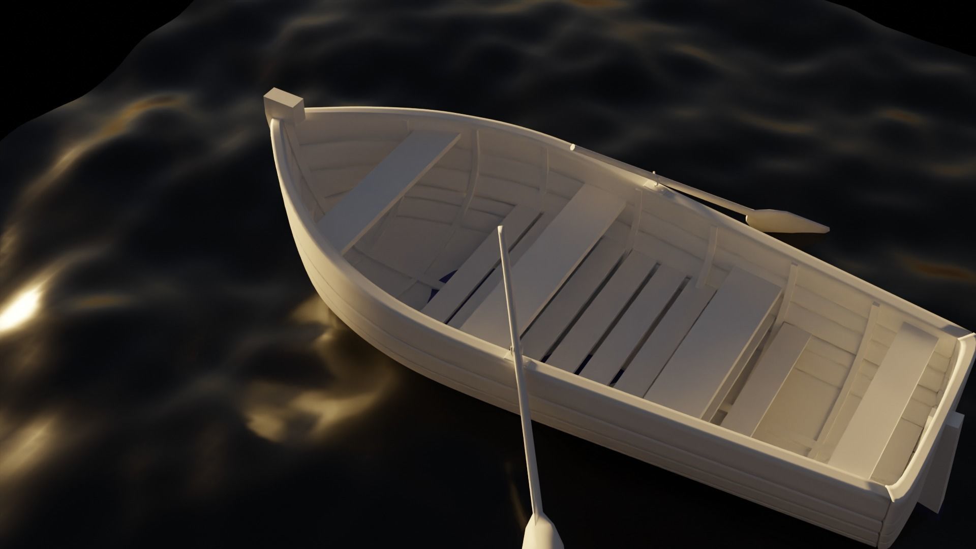 wooden boat  3D model_9