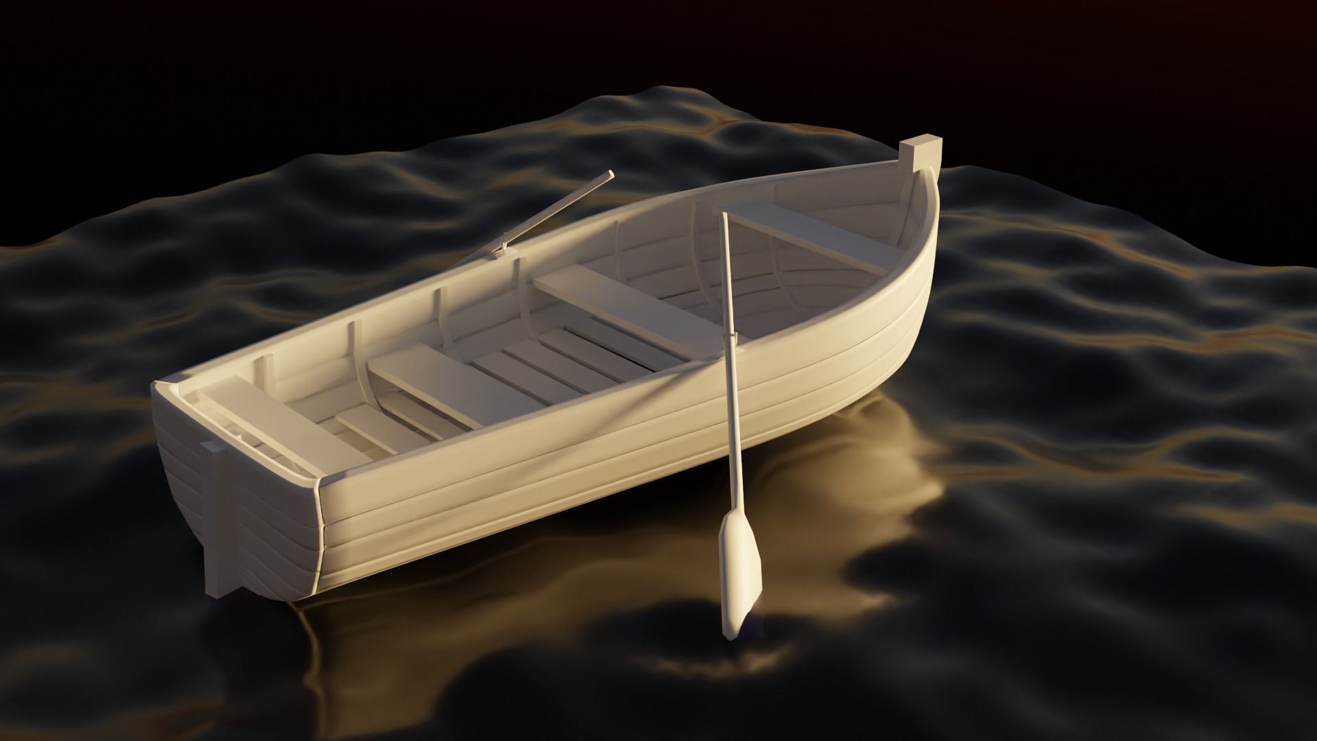 wooden boat  3D model_8