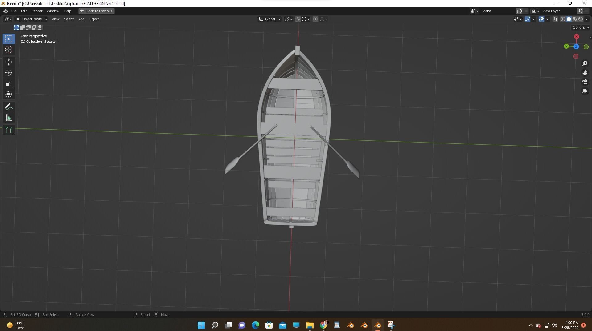wooden boat  3D model_5