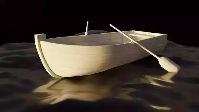 wooden boat  3D model