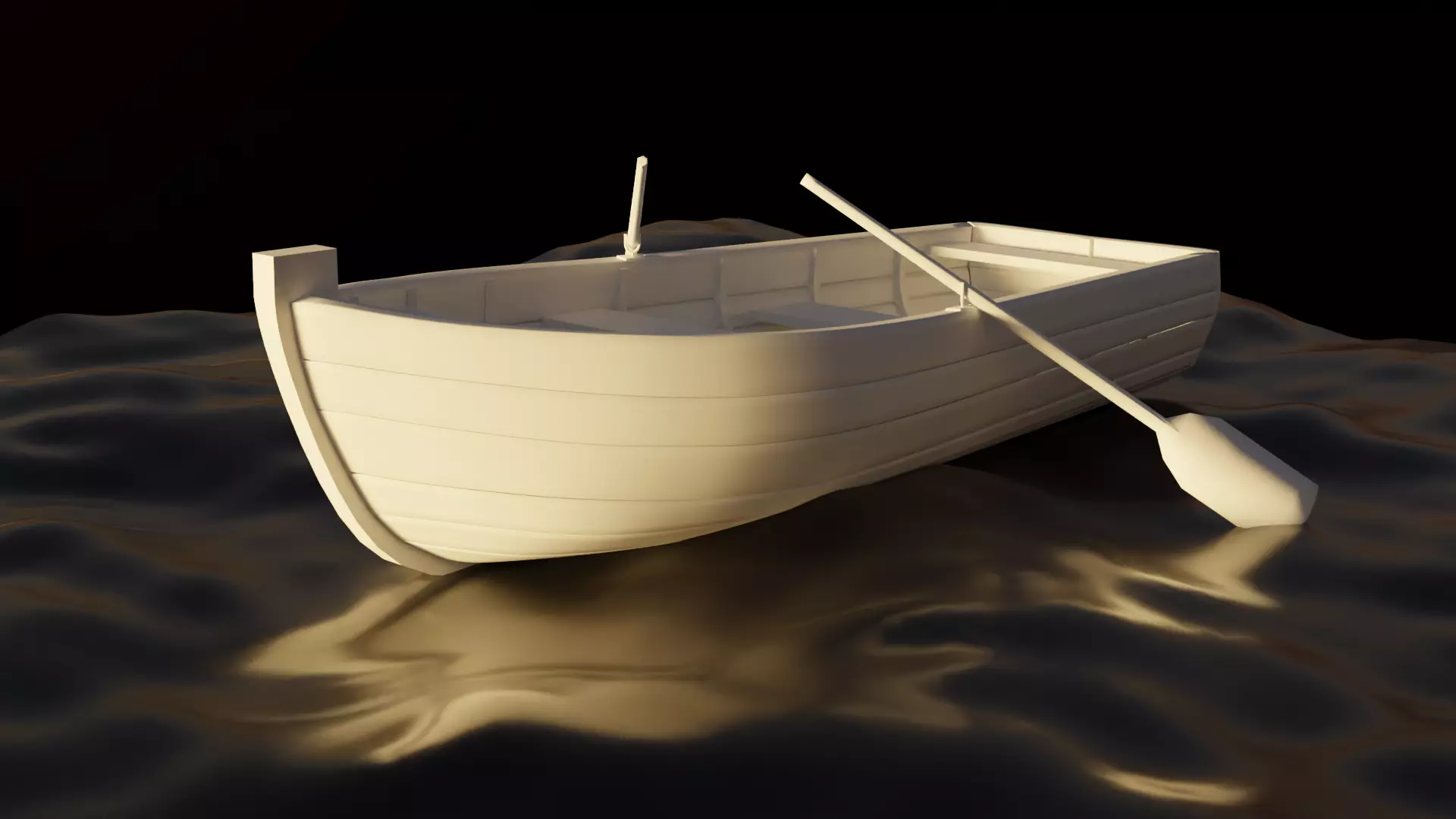 wooden boat  3D model_0