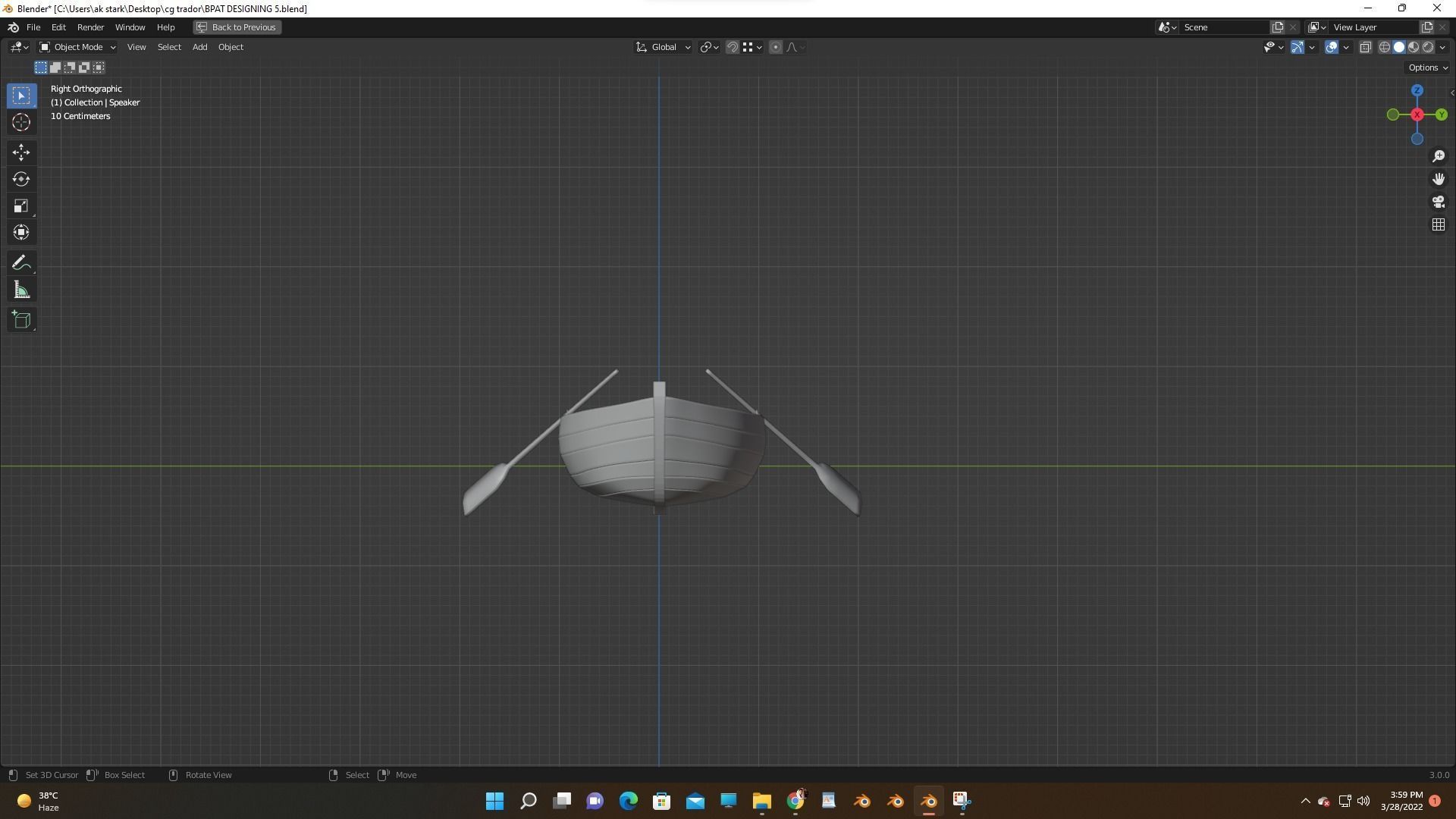 wooden boat  3D model_4