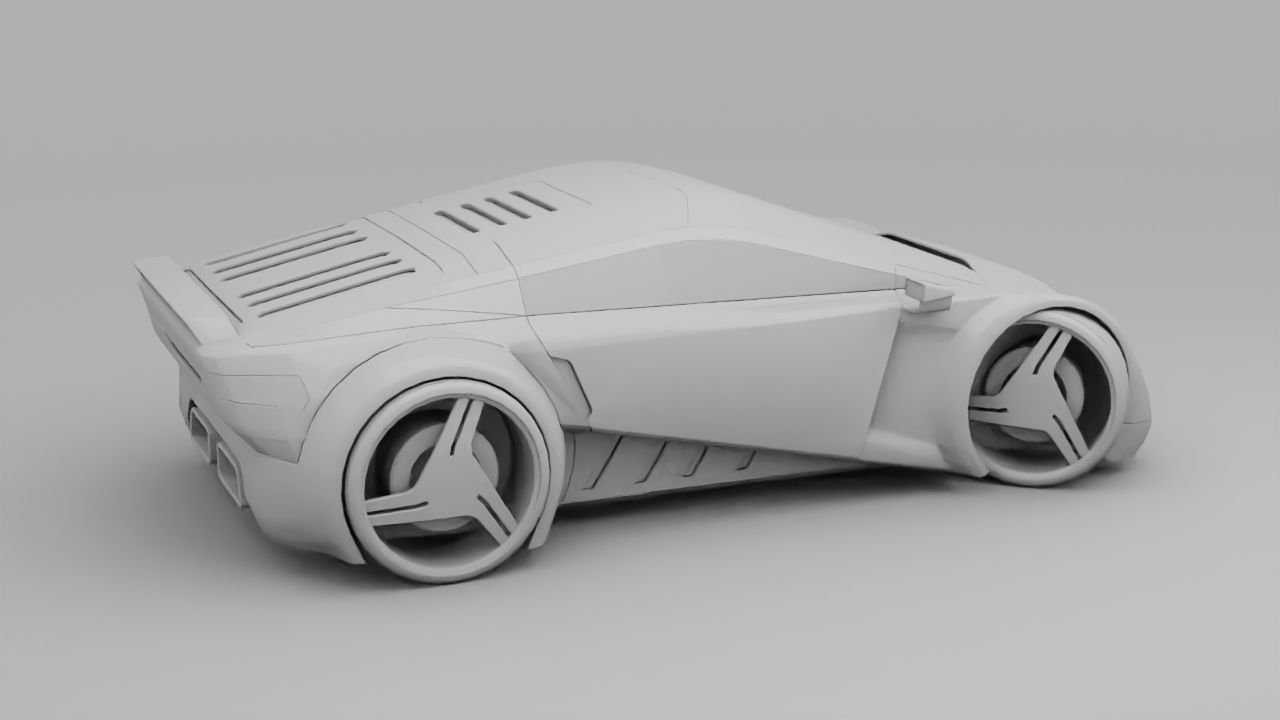 sci-fi car  3D model_8