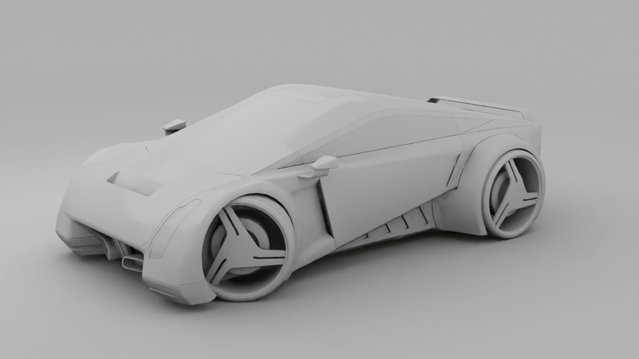 sci-fi car  3D model_7