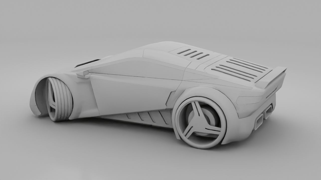 sci-fi car  3D model_9