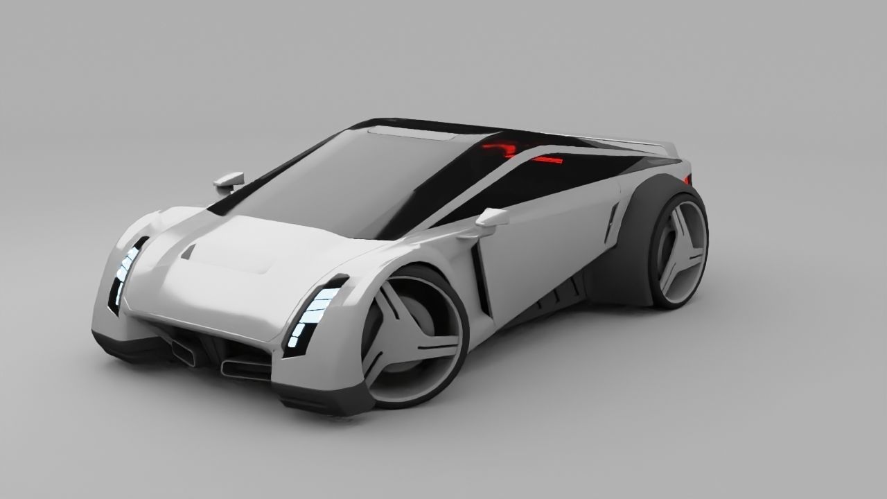 sci-fi car  3D model_1