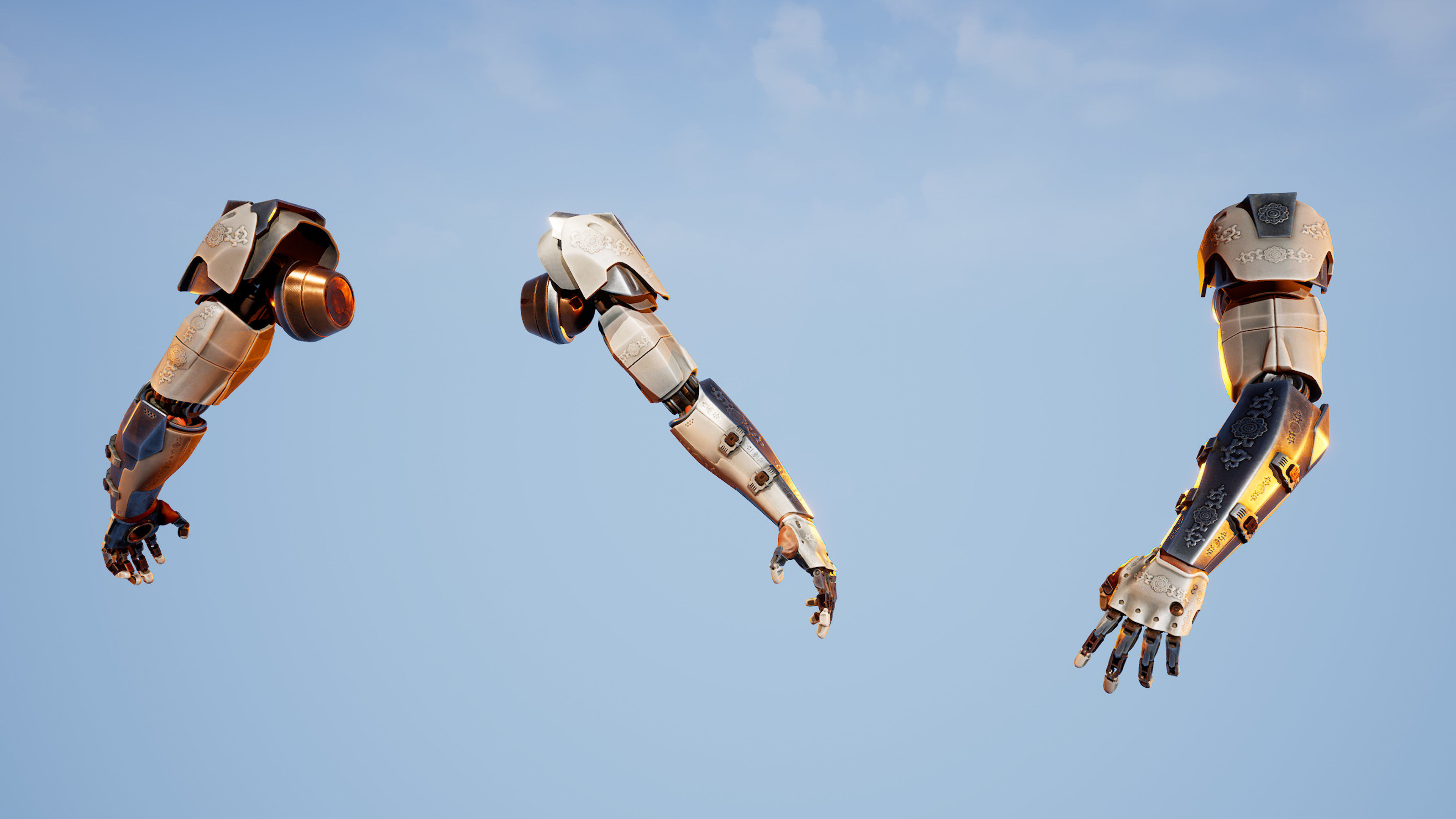 Mechanical Arm Robot Hand with Cables and Carvings 3D model 3D model_5