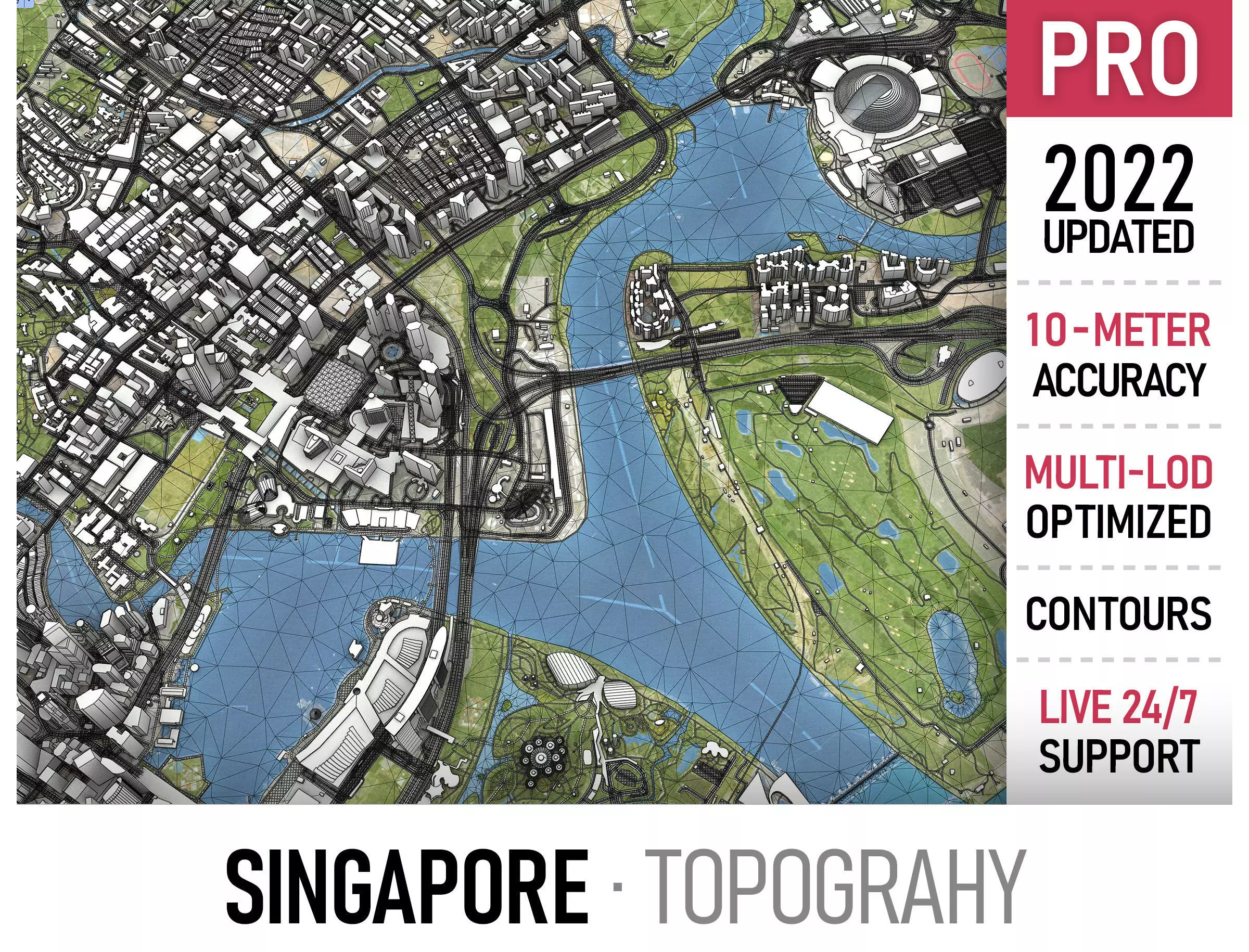 Singapore Low-poly 3D model_0