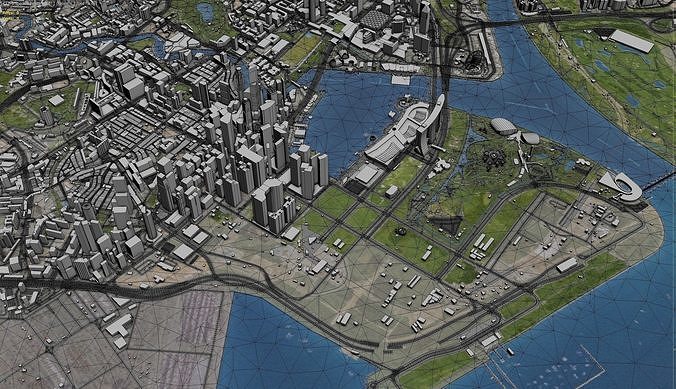 Singapore Low-poly 3D model 2