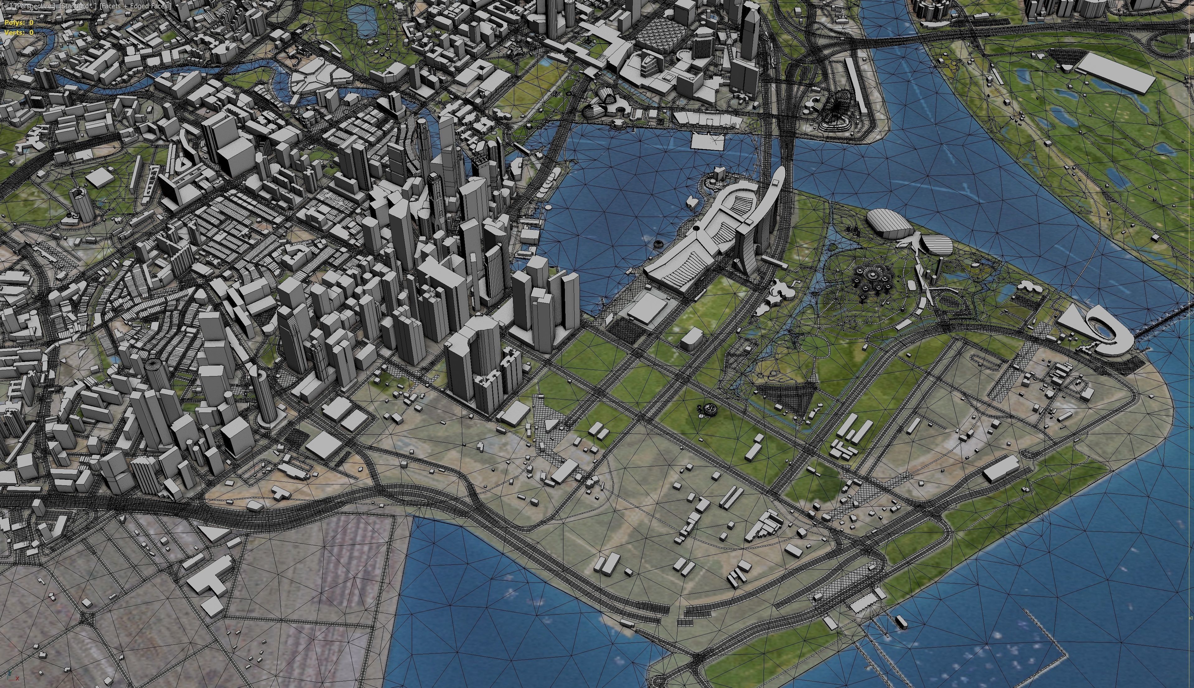 Singapore Low-poly 3D model_1