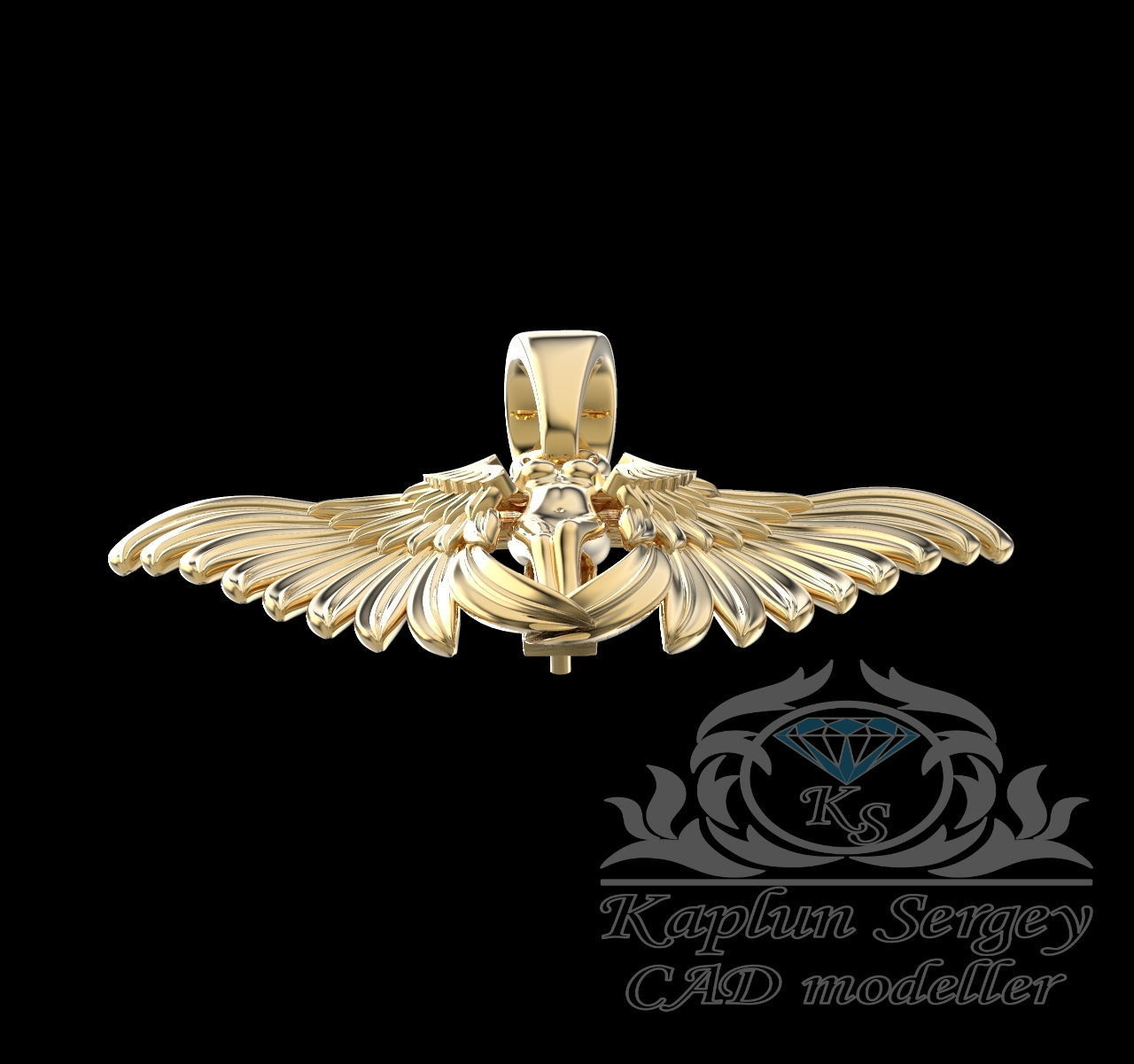 Angel pendant 3D print model_1