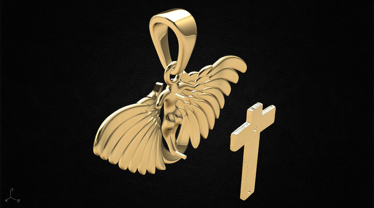 Angel pendant 3D print model_6