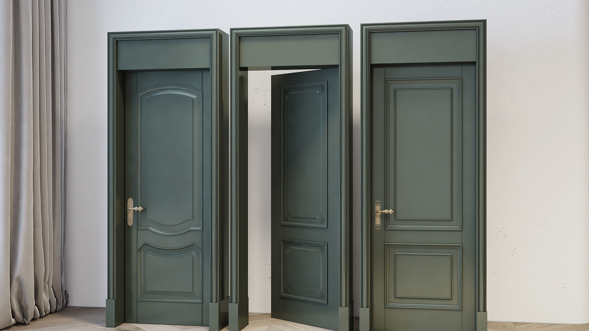 Door Number 1 003 Low-poly 3D model_1