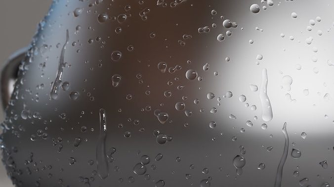 Animated droplets with trails - Tyflow Condensation Setup 3D model 3