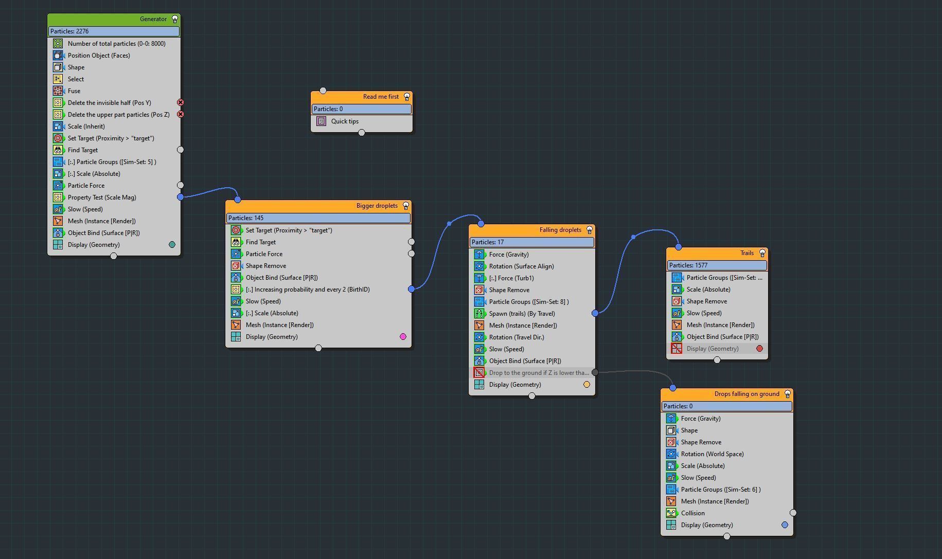 Animated droplets with trails - Tyflow Condensation Setup 3D model_7