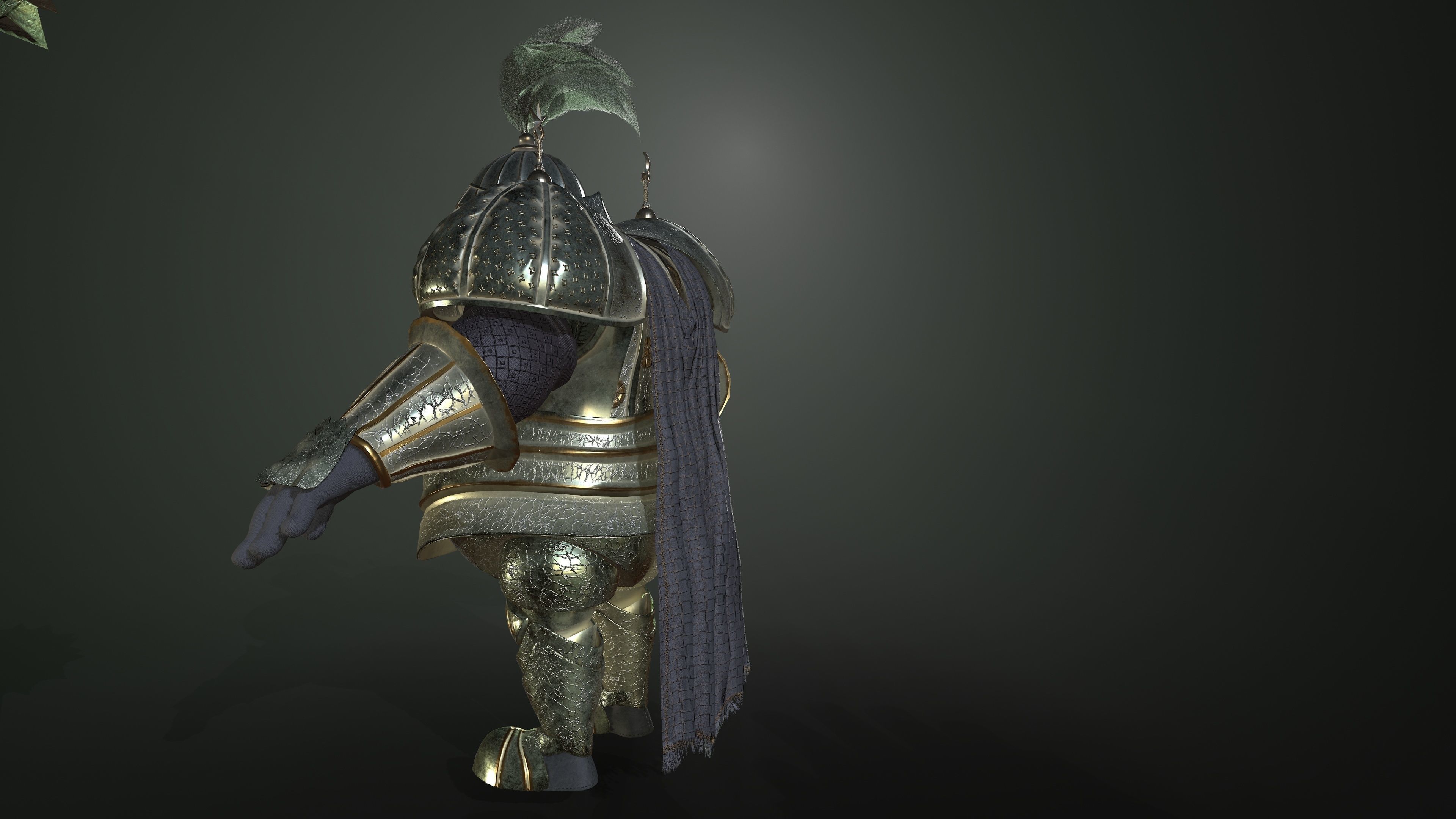 Rottund knight Low-poly 3D model_6