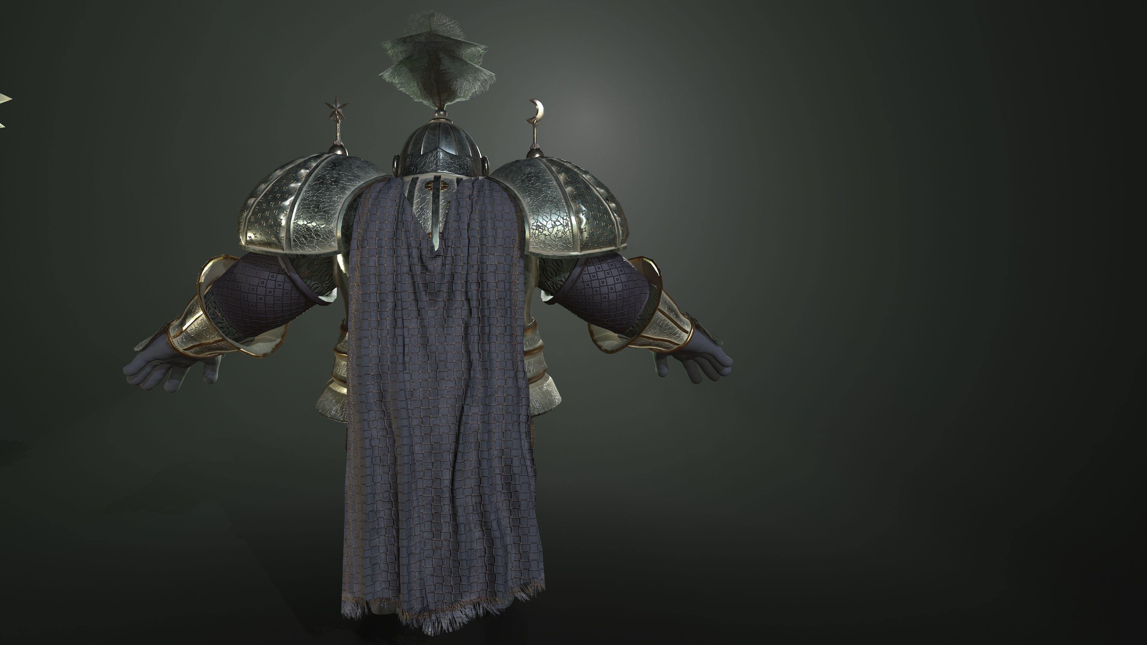 Rottund knight Low-poly 3D model_5