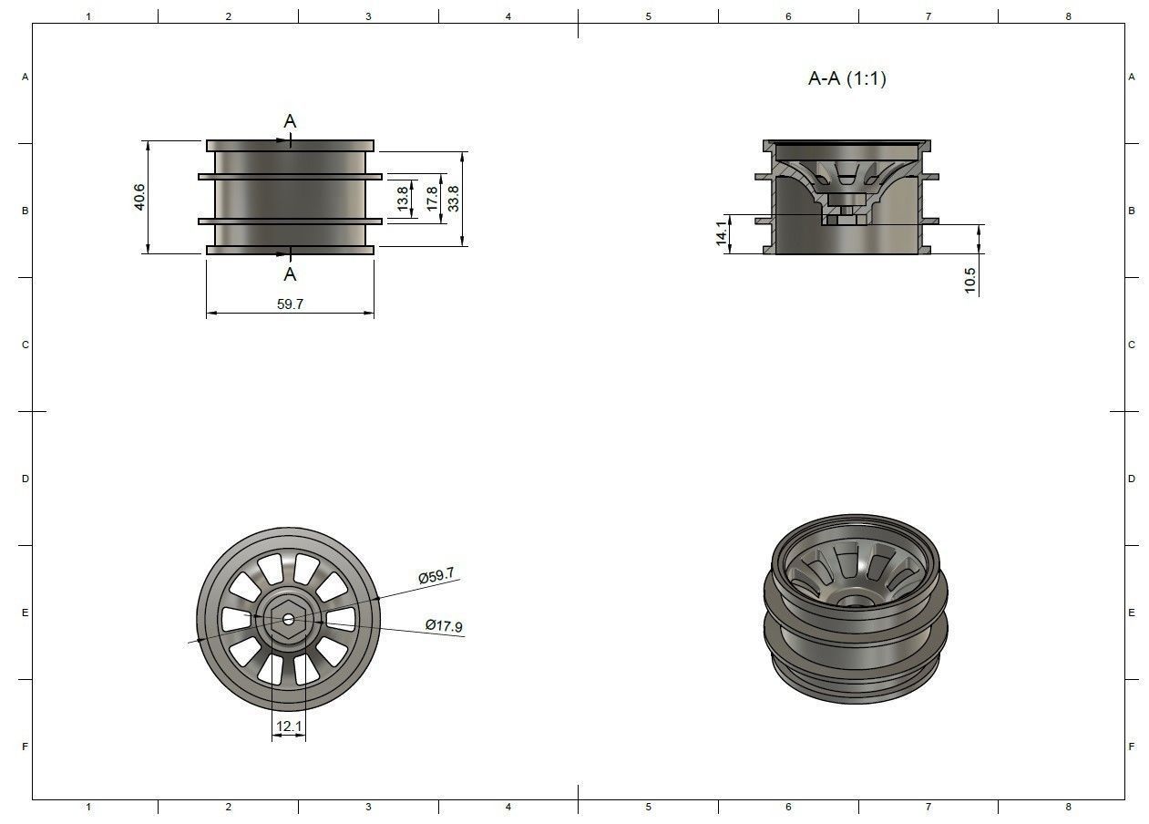 Kyosho Pathfinder Pajero  rims 3D print model_1