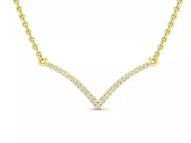 Diamond V pendant for woman