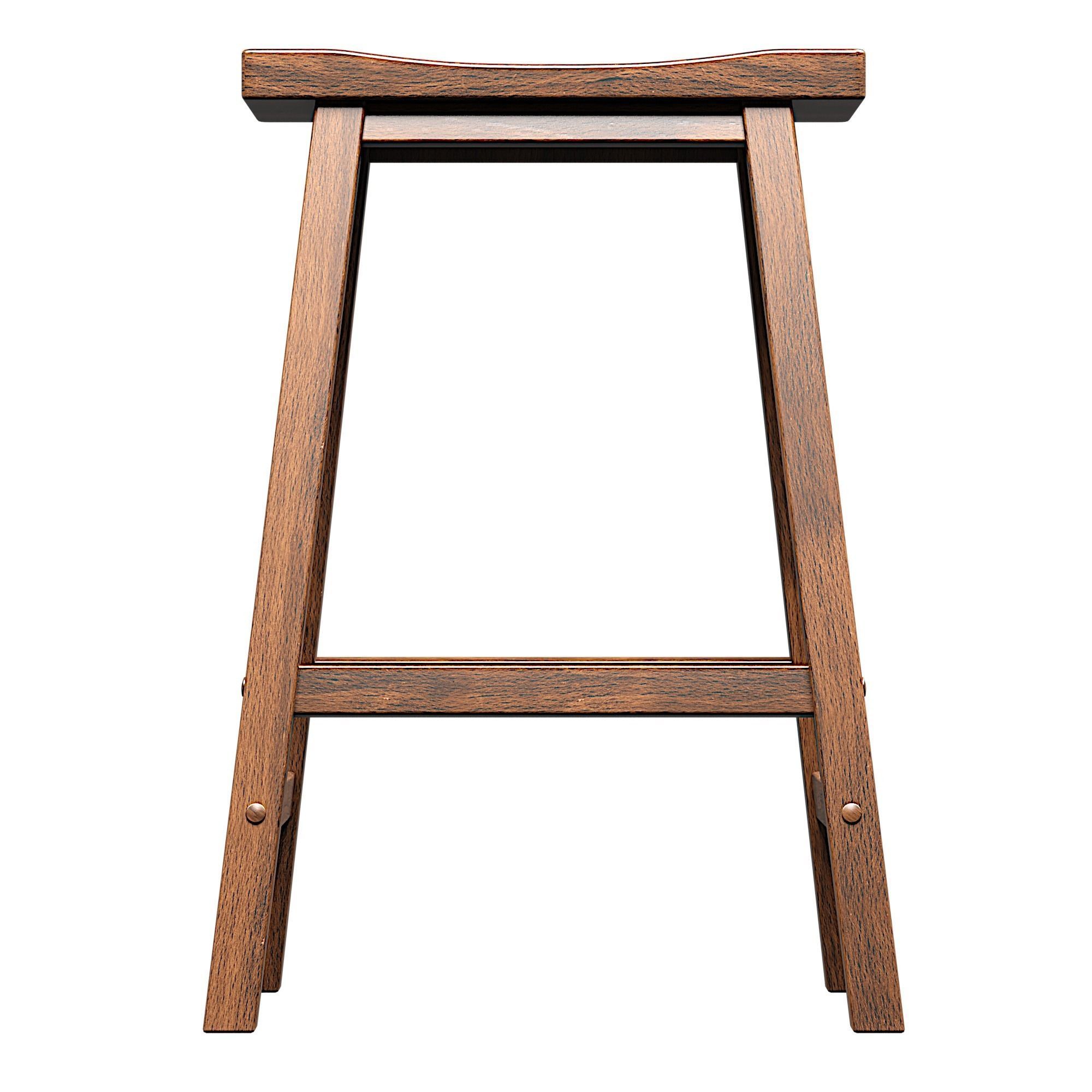 barstool wooden bar stool Low-poly 3D model_5