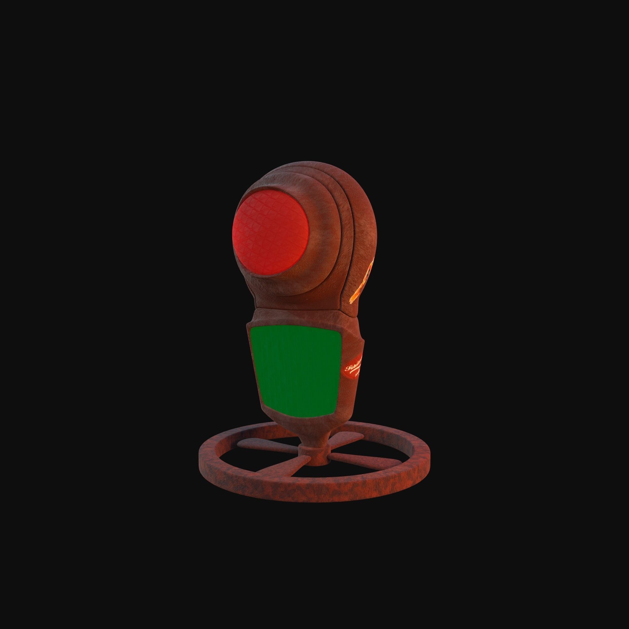 Futuristic Traffic Light Low-poly 3D model_2