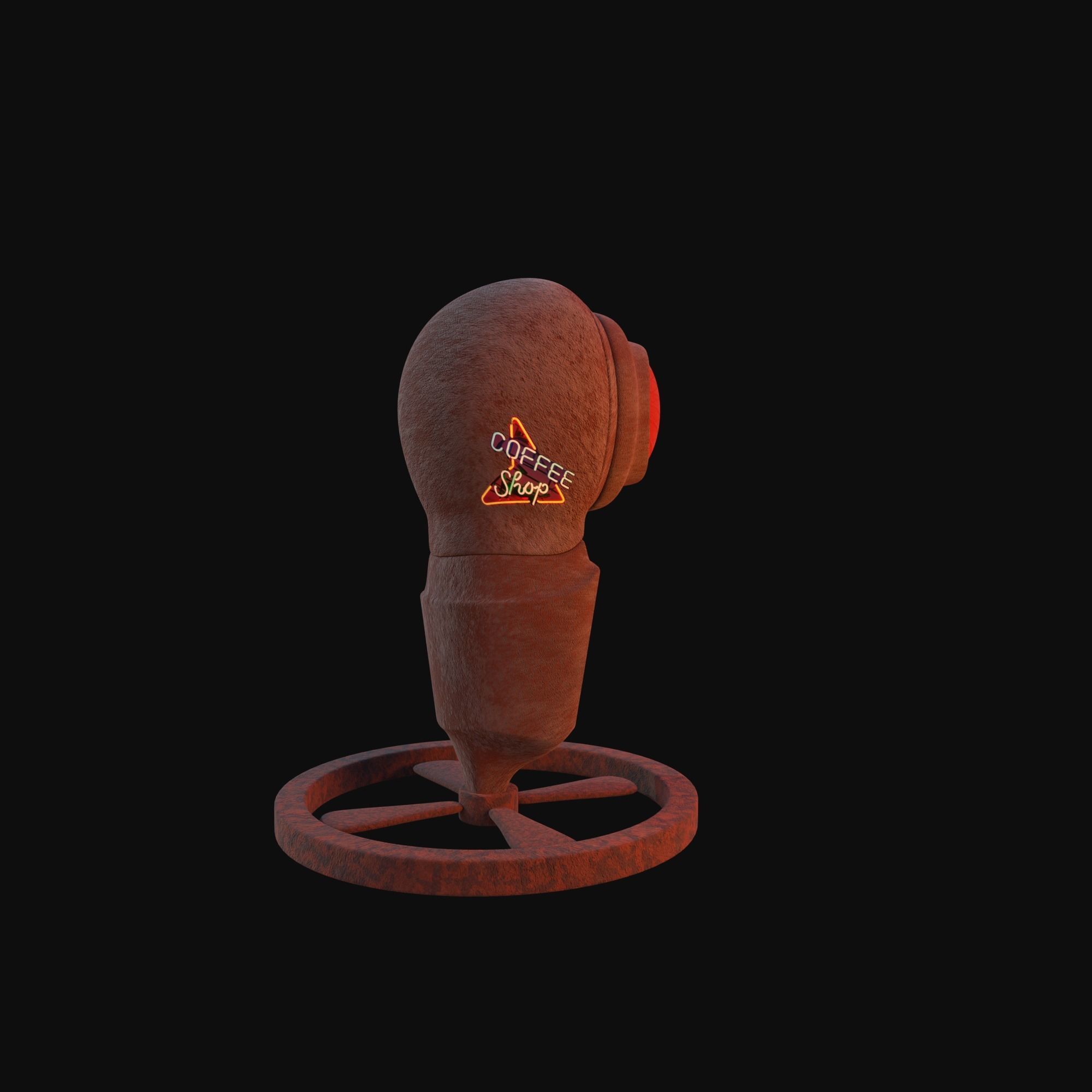 Futuristic Traffic Light Low-poly 3D model_4