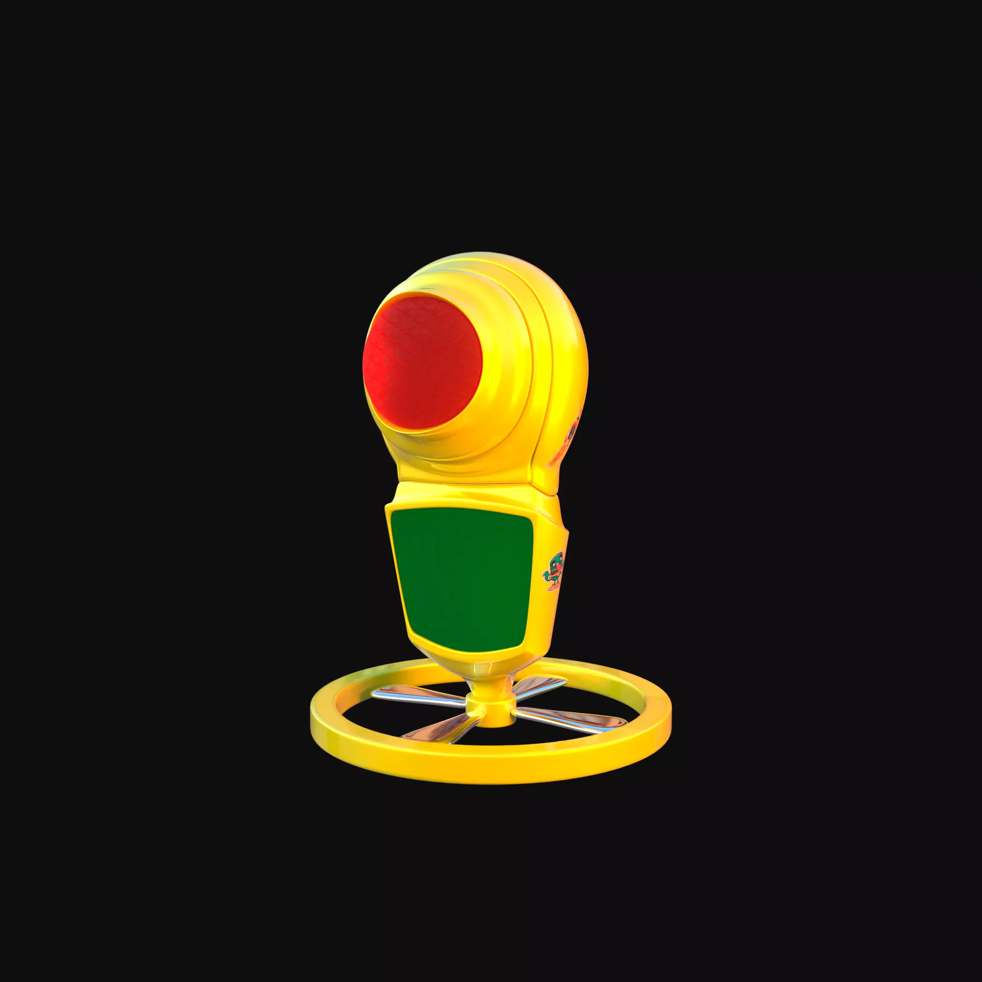 Futuristic Traffic Light Low-poly 3D model_0