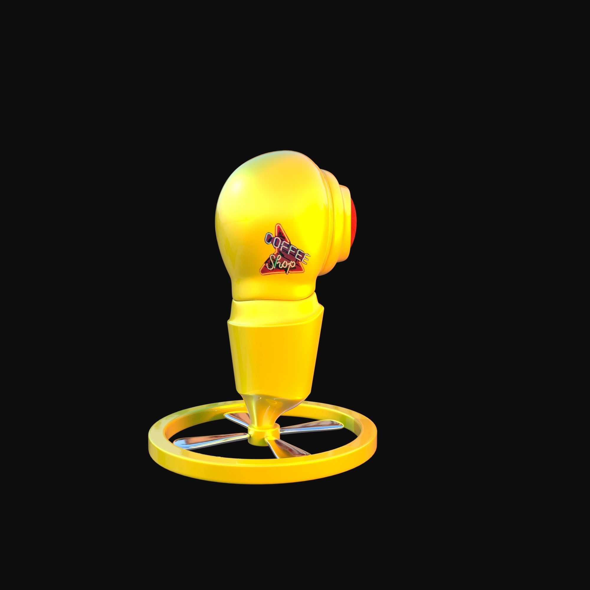 Futuristic Traffic Light Low-poly 3D model_3