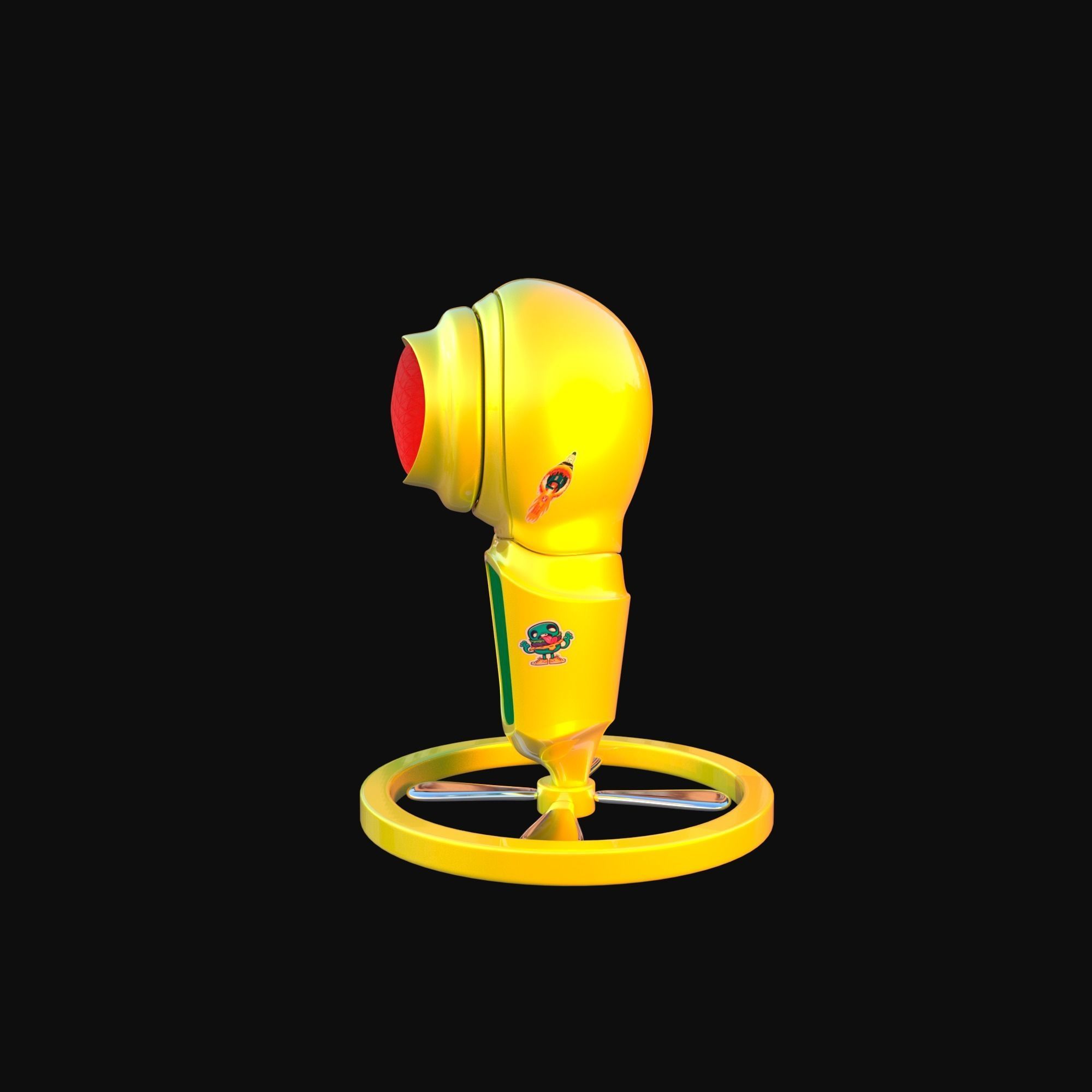 Futuristic Traffic Light Low-poly 3D model_5