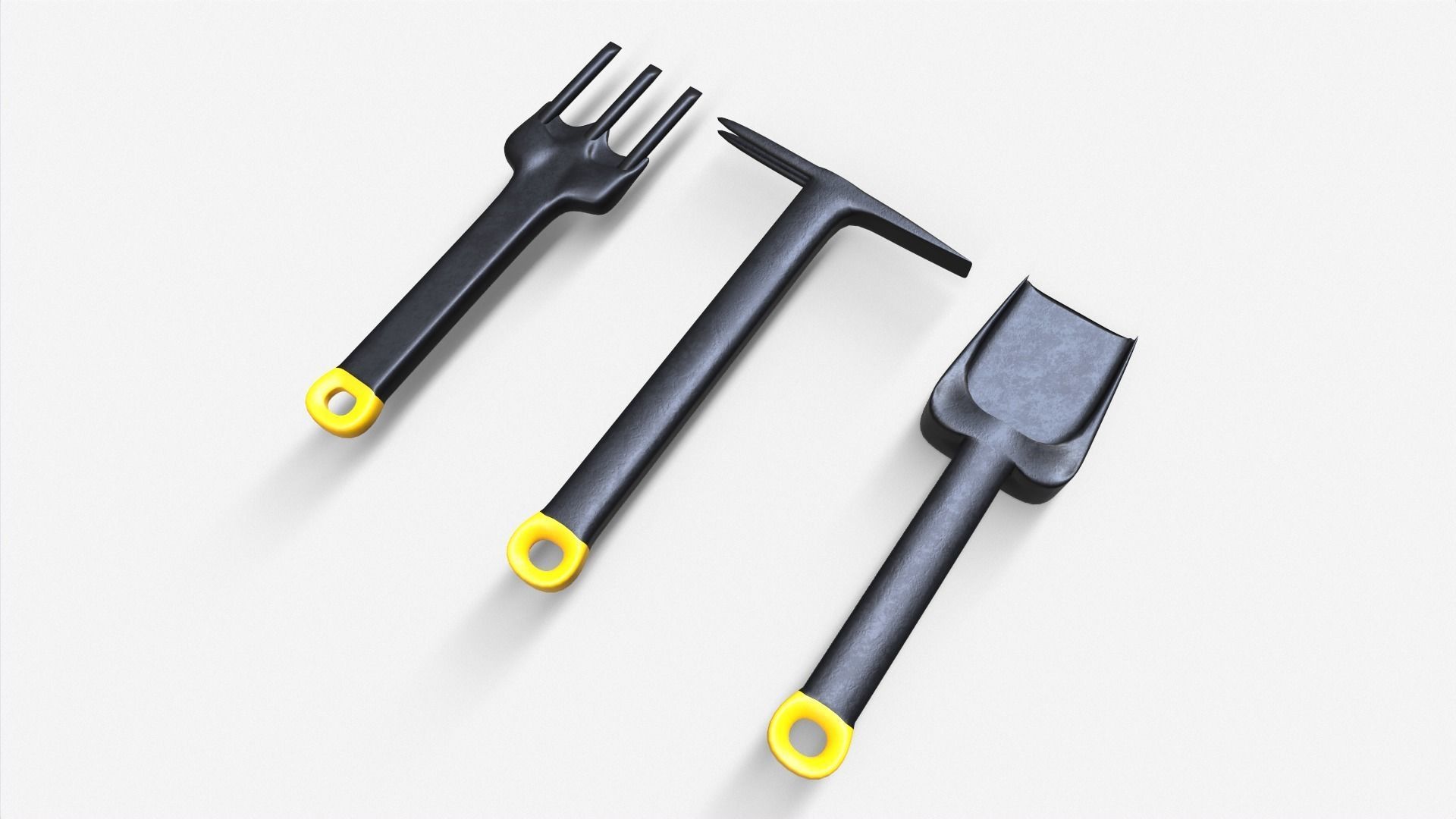 3 Piece Garden Set Low-poly 3D model_4