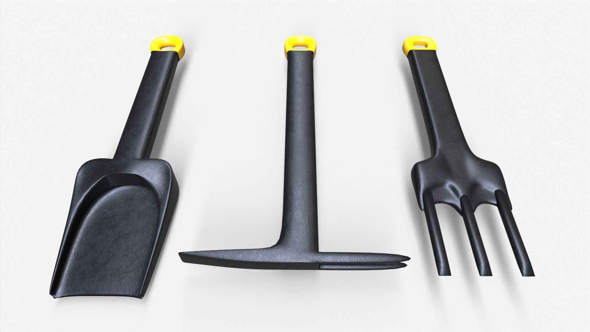 3 Piece Garden Set Low-poly 3D model_2