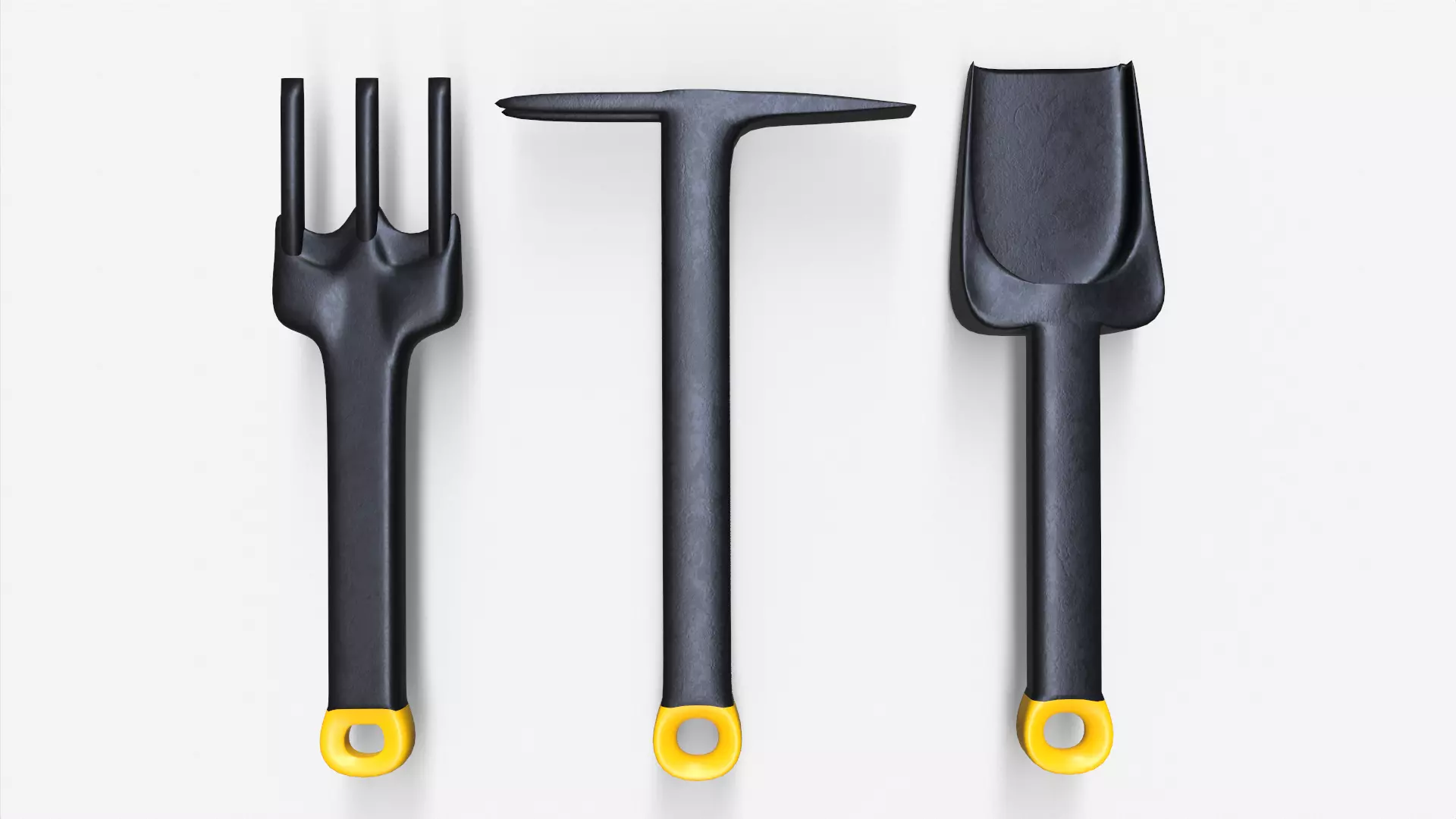 3 Piece Garden Set Low-poly 3D model_0