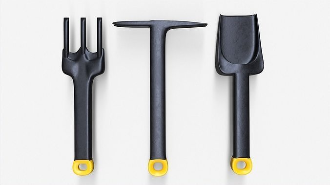 3 Piece Garden Set Low-poly 3D model