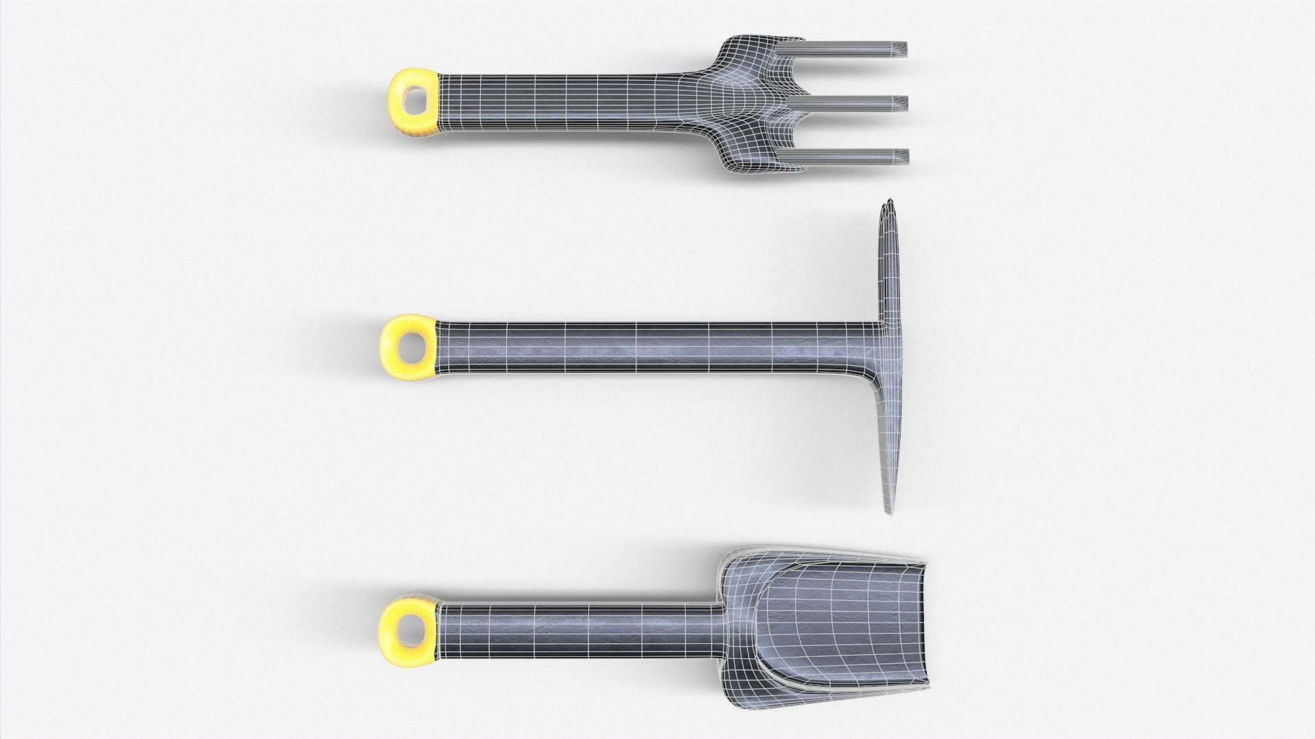 3 Piece Garden Set Low-poly 3D model_6