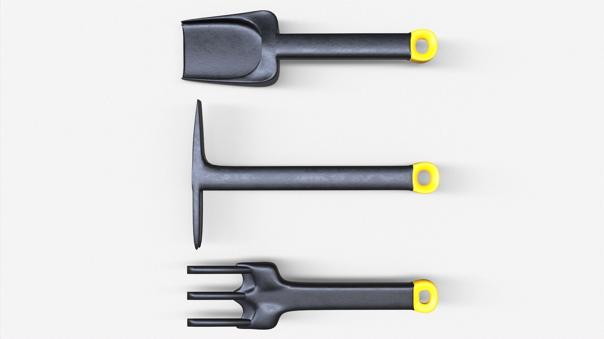 3 Piece Garden Set Low-poly 3D model_3