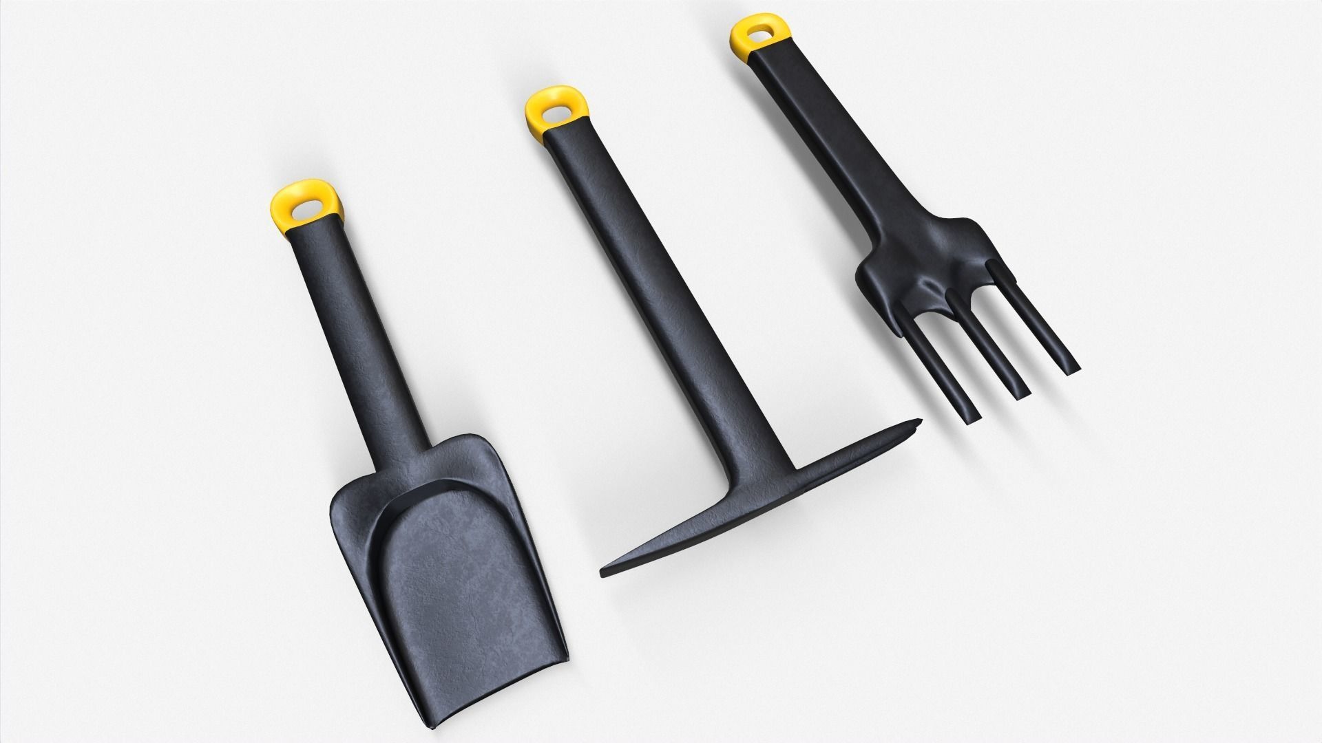 3 Piece Garden Set Low-poly 3D model_1