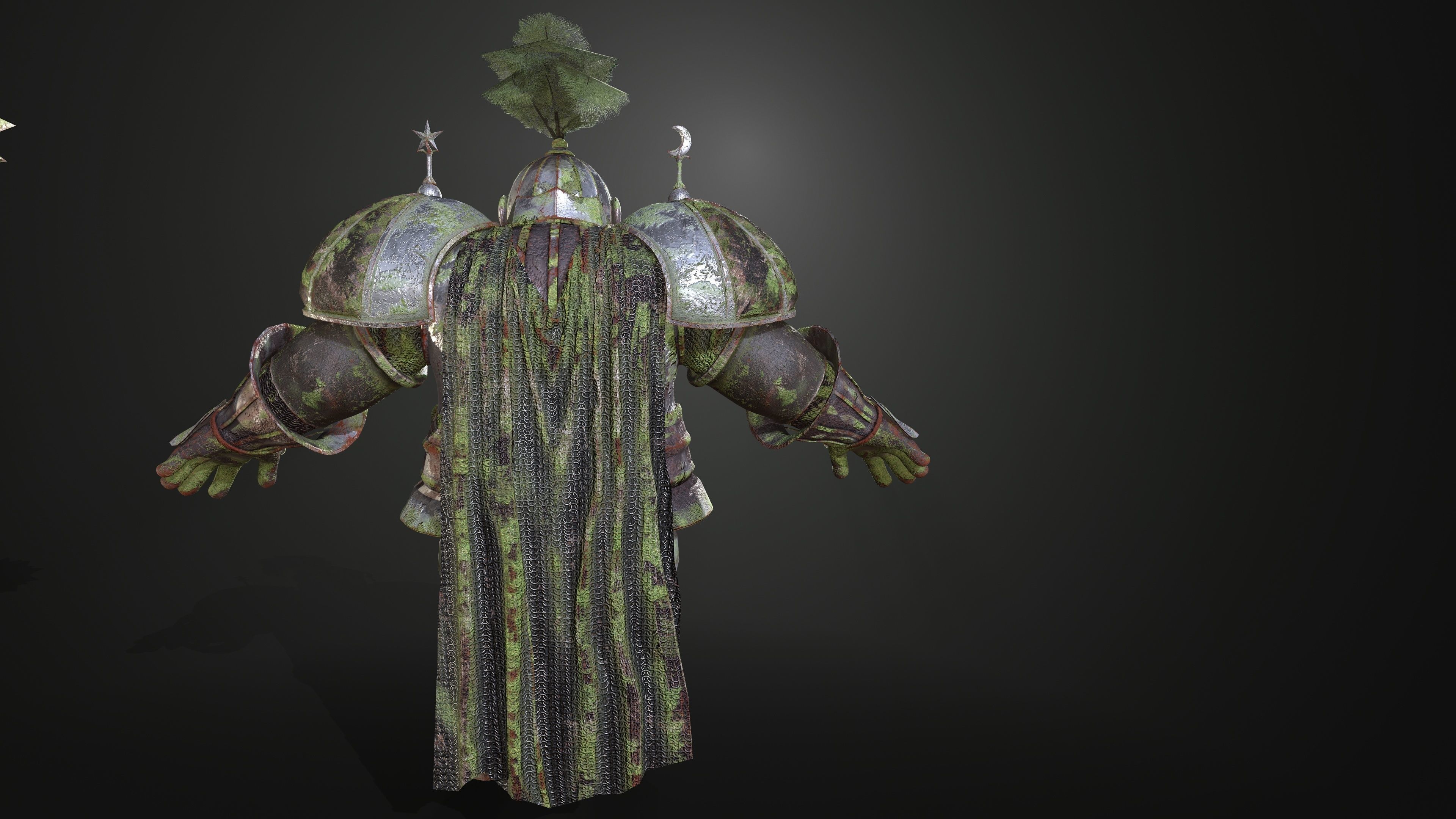 Rottund knight Low-poly 3D model_3