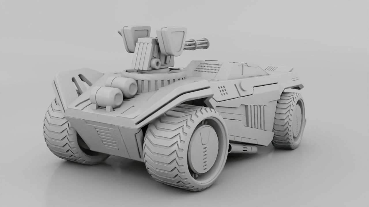 Military mega truck  rigged vehicle 3D model_6