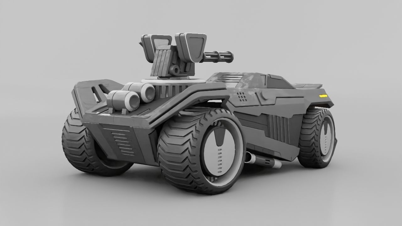Military mega truck  rigged vehicle 3D model_5