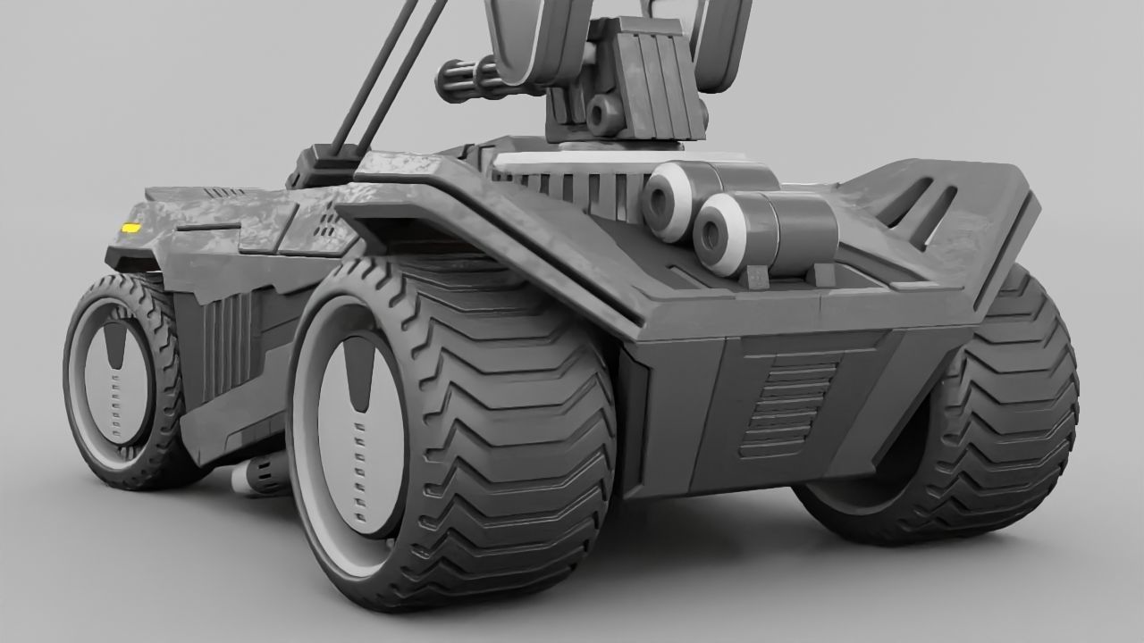 Military mega truck  rigged vehicle 3D model_3