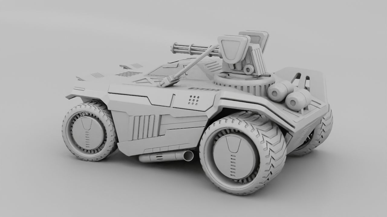 Military mega truck  rigged vehicle 3D model_10