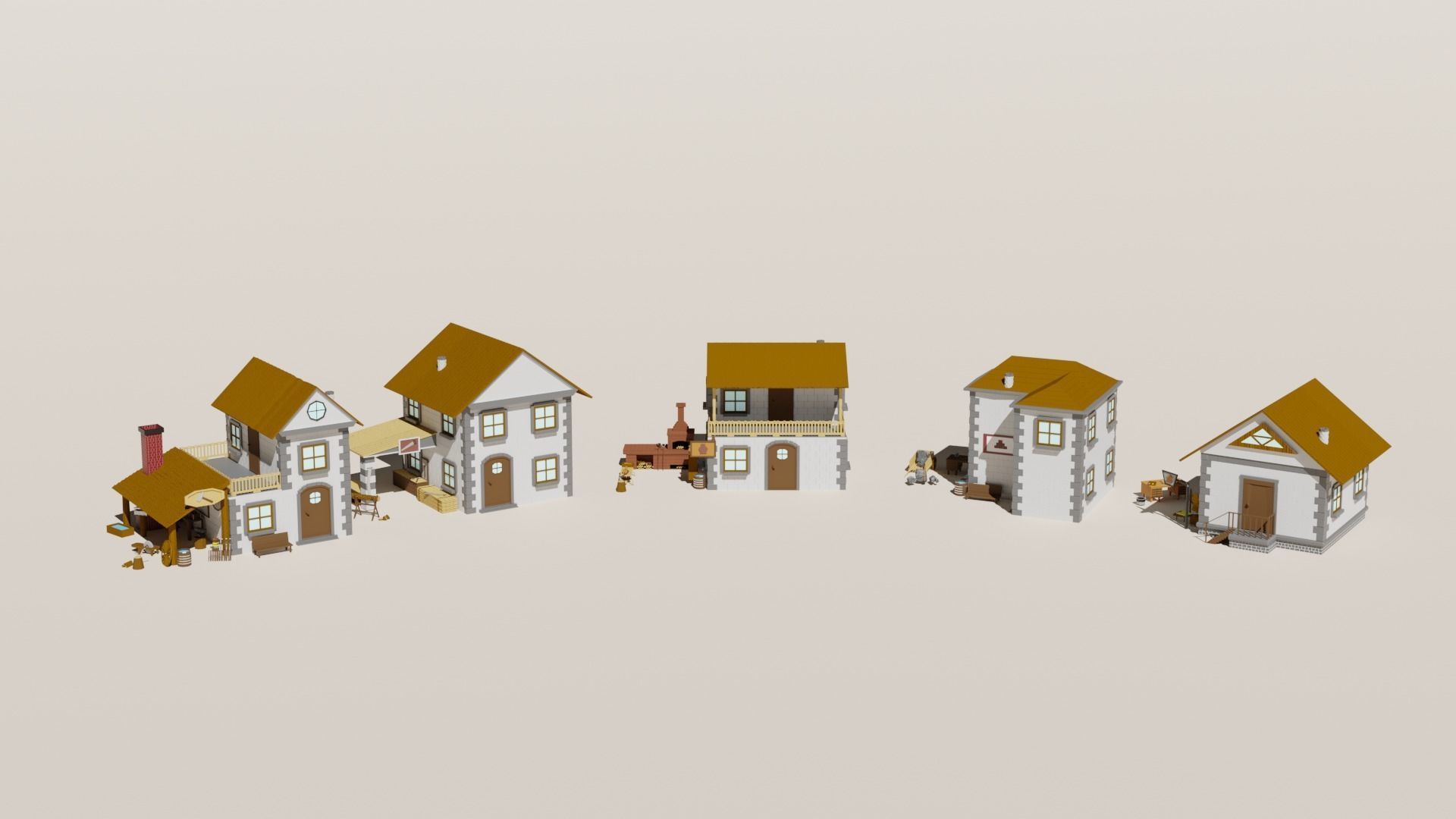 Low poly Village pbr game ready free VR / AR / low-poly 3D model | CGTrader