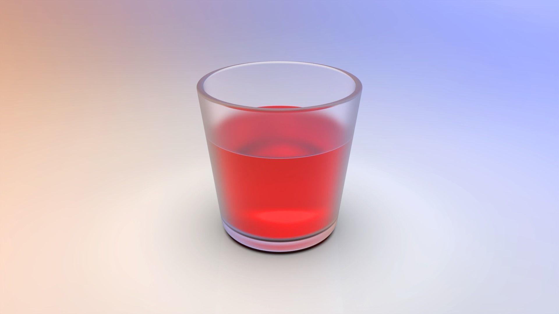 Glass with liquid Low-poly 3D model_2