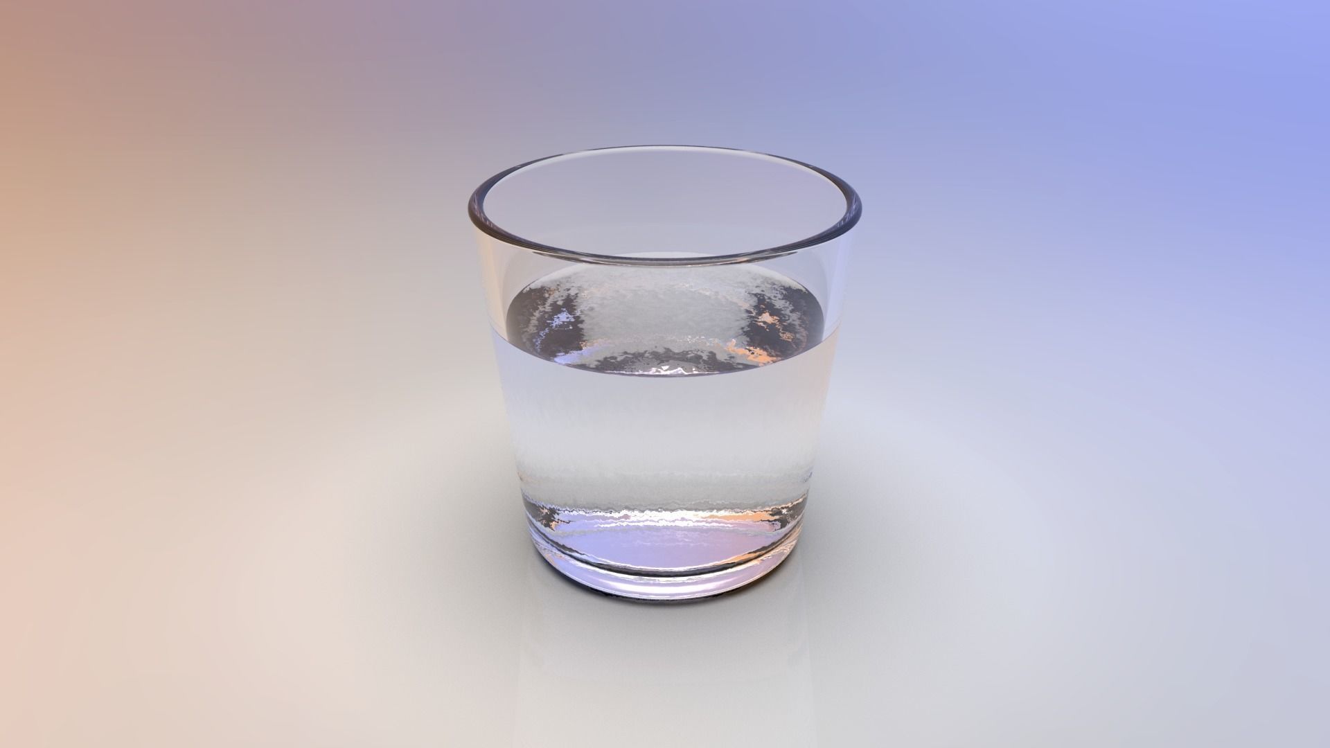 Glass with liquid Low-poly 3D model_1