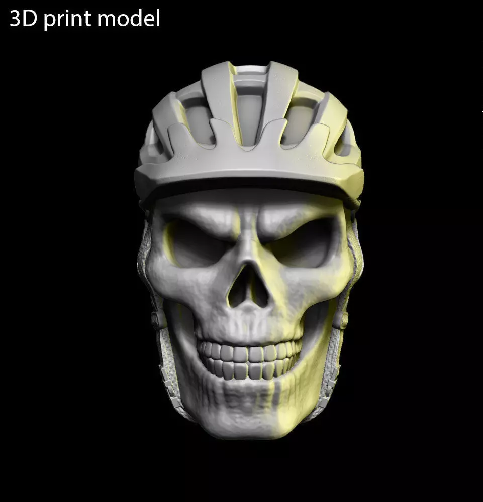 Biker helmet skull vol2 wall home decor 3D print model