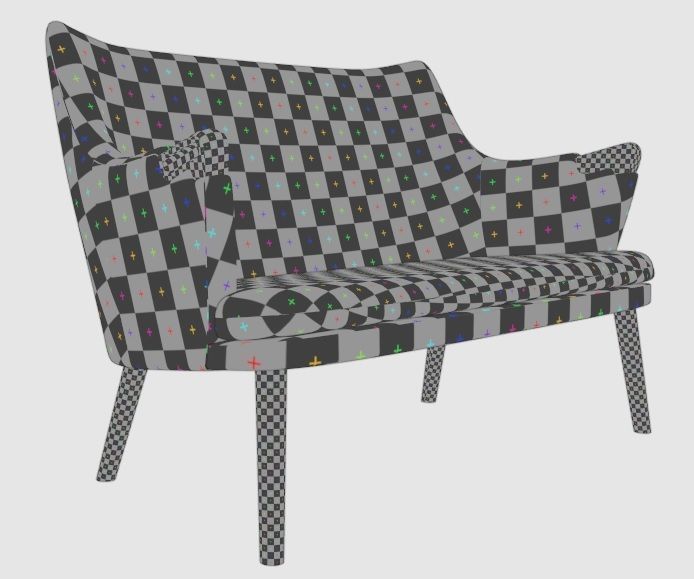 Ch72 sofa two-seater sofa 3D model_13